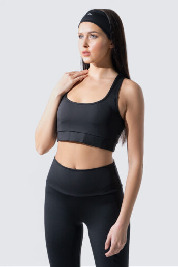 Black racer sport bra