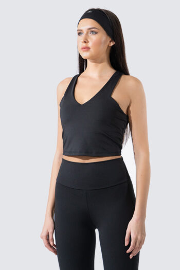 Black long sport bra V