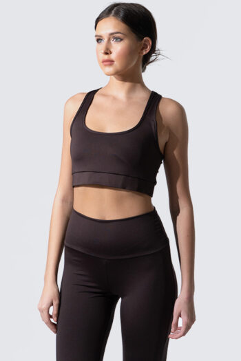 Brown racer sport bra
