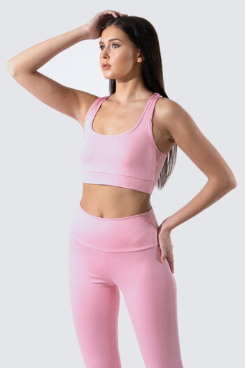 Pink racer sport bra