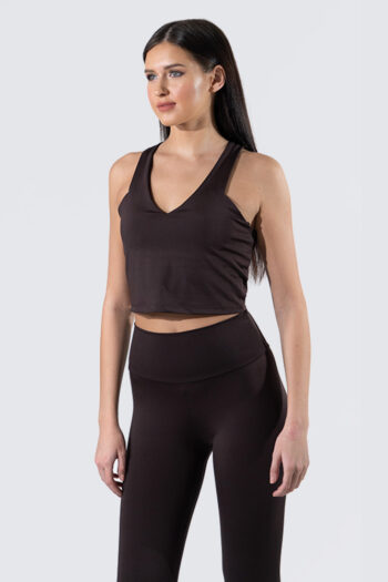 Brown long sport bra V